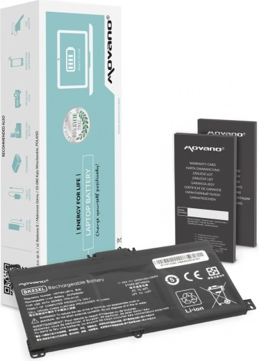 Movano BK03XL Battery for HP Pavilion x360 14-ba, 3400 mAh
