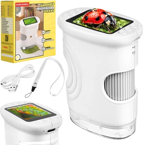 Kruzzel White Pocket Digital Educational Microscope