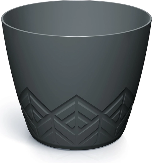 Саксия Areco 15,8 см, въглен – модерен пластмасов съд за растения за интериор и навън
