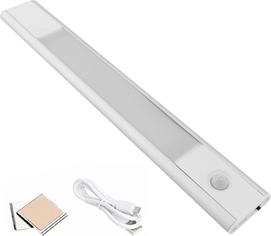 LED лайстна 20,5 cm с PIR сензор за движение, 13 LED, презареждаща се