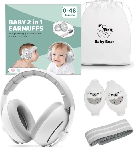 Children's protective earmuffs 2-in-1 Doggy grey - 1 piece