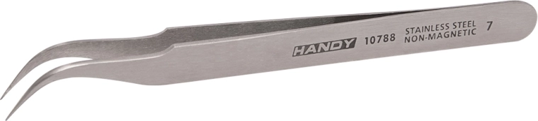 Bent sharp-tip stainless steel tweezers