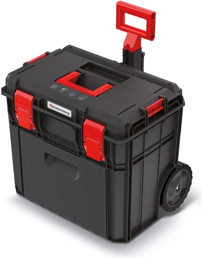 X-BLOCK PRO rolling tool case with telescopic handle, 546 × 380 × 510 mm, black