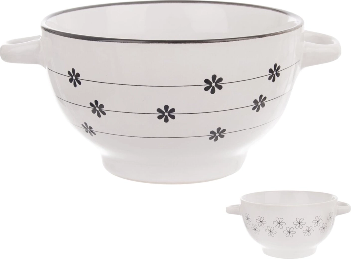 Ceramic soup bowl Flower 14 cm