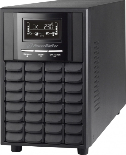 Line-interactive UPS PowerWalker 1500 VA с чиста синусоида, AVR, LCD, USB и RS-232, 3× PL 230 V, EPO