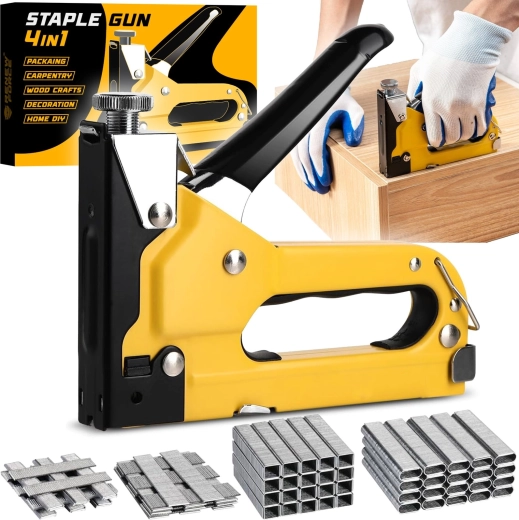 RENEW FORCE Manual Upholstery Stapler with a Set of 4000 Staples and Nails