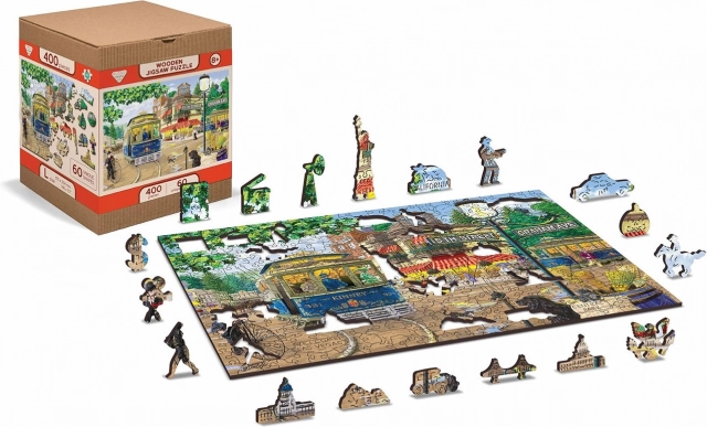 WOODEN CITY Wooden Puzzle Victorian Street 2-in-1, 400 pieces