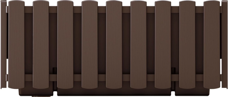 Plastic planter box with fence design 38 cm – brown