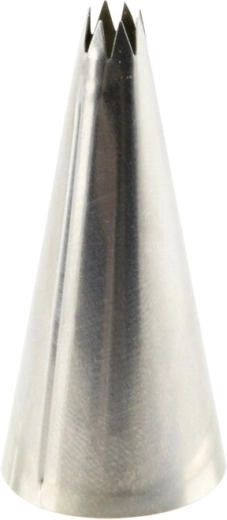 Stainless-steel piping tip, fine star (8-point)