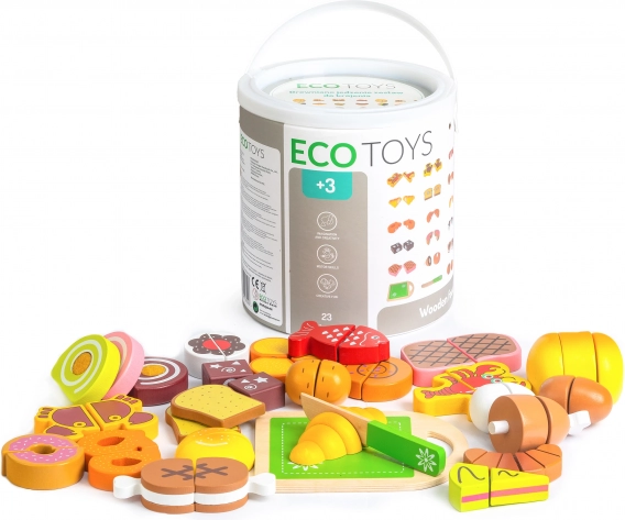 Дървени хранителни продукти за рязане за деца ECOTOYS