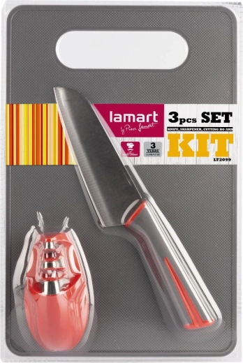 Lamart kitchen set with knife, sharpener and cutting board