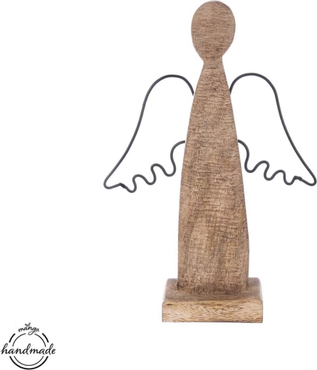 Angel made of mango wood with metal wings