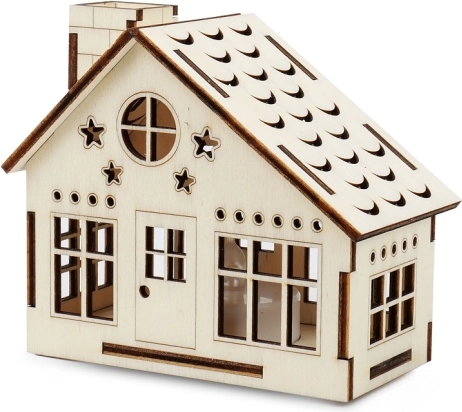 Дървена хижа с LED свещ KOUZLO DŘEVA