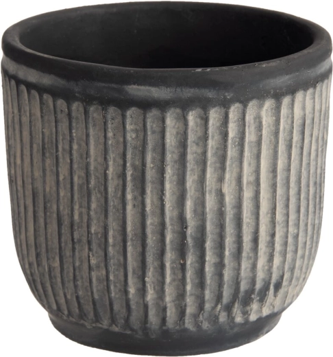 RELIEF cement planter, black, 14 × 14 × 13 cm