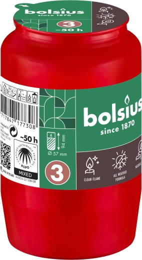 Пълнител за гробищна лампа Bolsius 50 часа червен