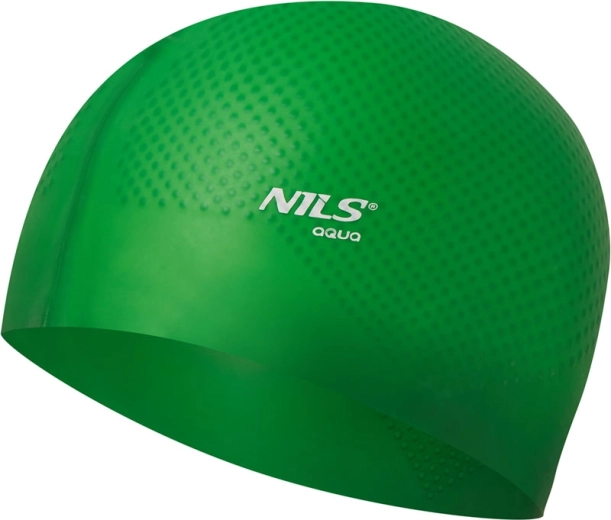 NILS Aqua NQC Dots Silicone Swim Cap green