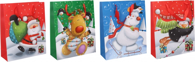 Подаръчна торбичка S коледна 17,5 × 23,5 × 8 cm