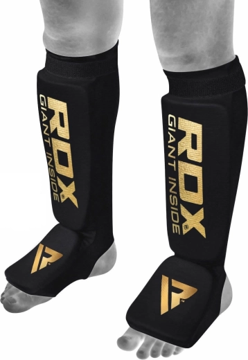 RDX Shin and Instep Guards Hosiery Shin Instep Foam black–gold XXL