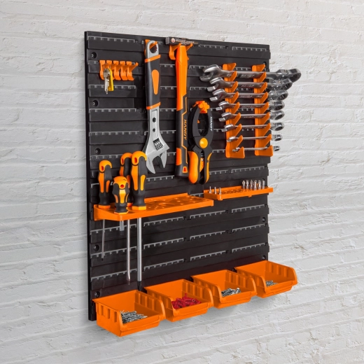 Wall-Mounted Tool Organizer with 2 Panels