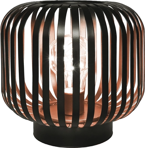 Solight metal oval lantern with micro LEDs, warm white, copper-colored