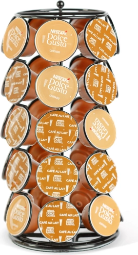Метален въртящ се държач за 35 капсули Dolce Gusto, черен