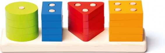 Дървен пъзел за сортиране на форми CUBIKA, 17 части