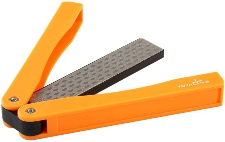Taidea Outdoor Double-Sided Diamond Sharpener with Folding Handle