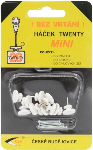 Кука TWENTY mini от полиамид, бяла, 10 бр.