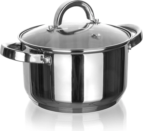 Неръждаема тенджера със стъклен капак 18 см 2,6 л CUISINO