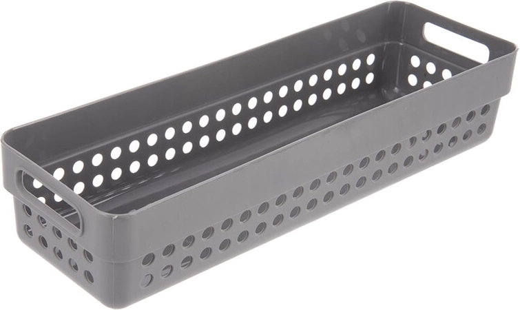 Terra plastic storage basket, grey