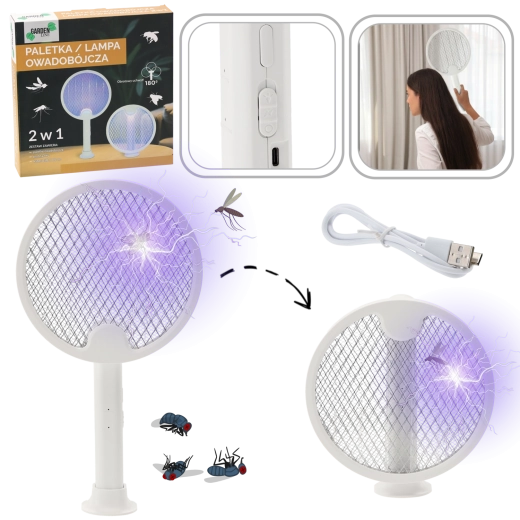 Електрическа мухобойка 2в1 с UV LED и USB‑C