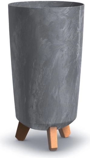 Gracia Tubus Slim Flower Pot with concrete effect, 19.5 cm, marengo