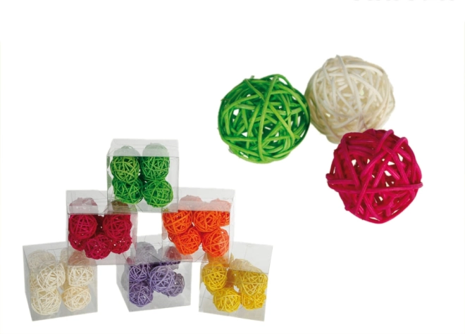 Комплект декоративни топчета от ратан – Оранжев