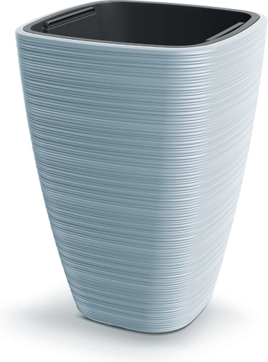 Vena Square Planter 38.8 cm Light Grey with Insert