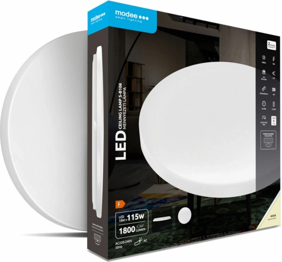 Modee Lighting LED таванно осветително тяло B106, кръгло 18 W, 4000 K, 1850 lm