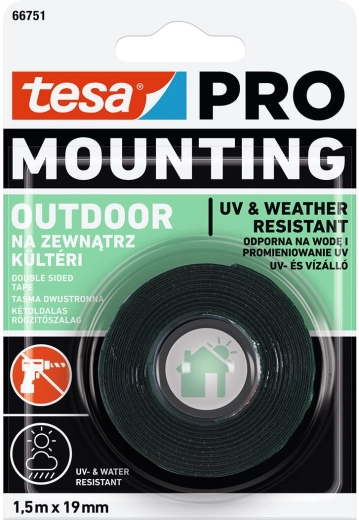 Outdoor mounting tape 19 mm × 1.5 m Tesa
