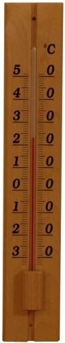 Външен термометър дървен 32 см, светло байцване
