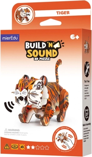 3D пъзел MierEdu Построй и слушай – тигър