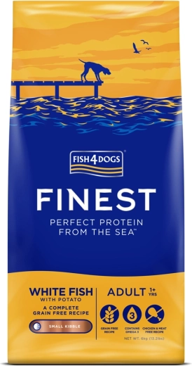 Fish4Dogs Finest малки гранули за възрастни кучета с бяла риба и картофи 6 кг