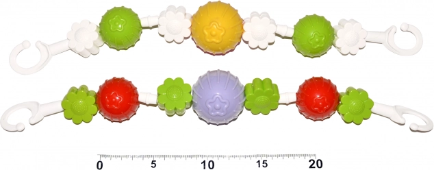 Верижка за количка цветчета и топчета