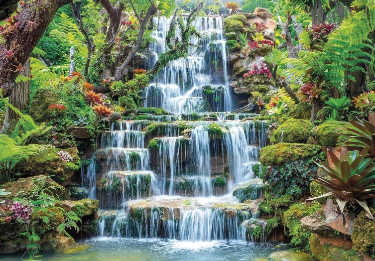 Soothing waterfall motif