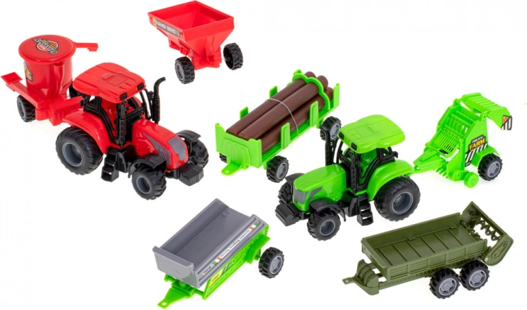 Two tractors with interchangeable trailers