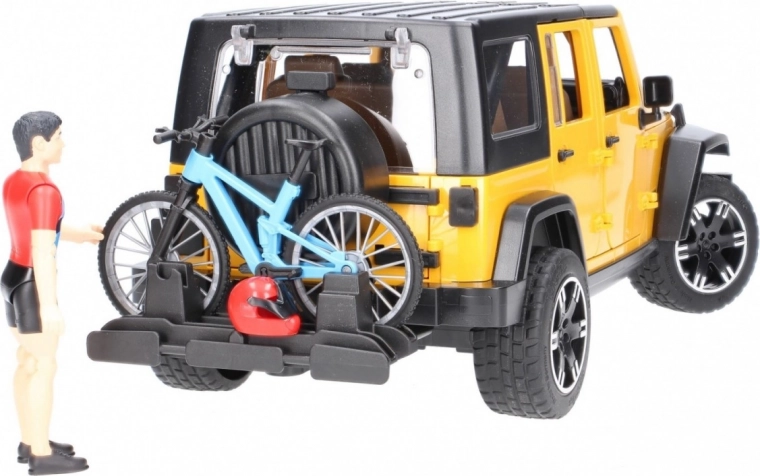 Cyclist with bike and removable rack