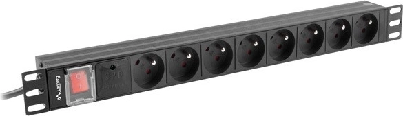 19" rack 1U installation with 8 outlets