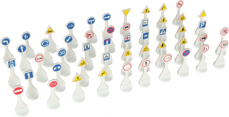 Realistic set of 50 traffic signs