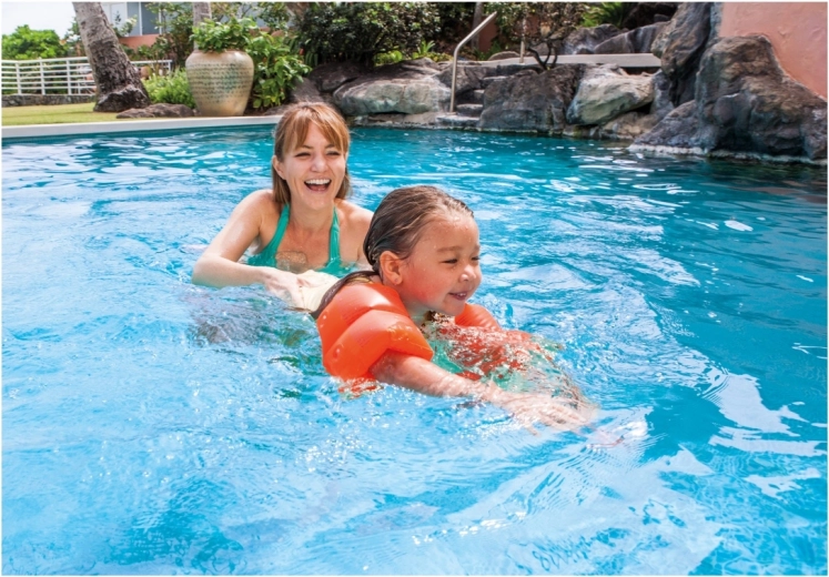 Swimming joyfully and worry-free