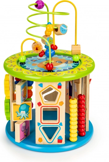 Shape sorter, gears, and rotating elements