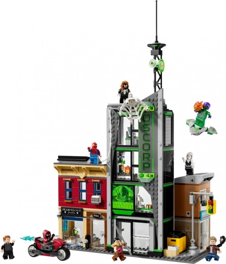 Modular city scene with OSCORP and shops