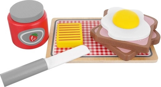 Пълен комплект за закуска, включително сладко и яйце