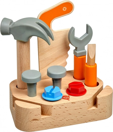 Everything at hand in a stable wooden stand